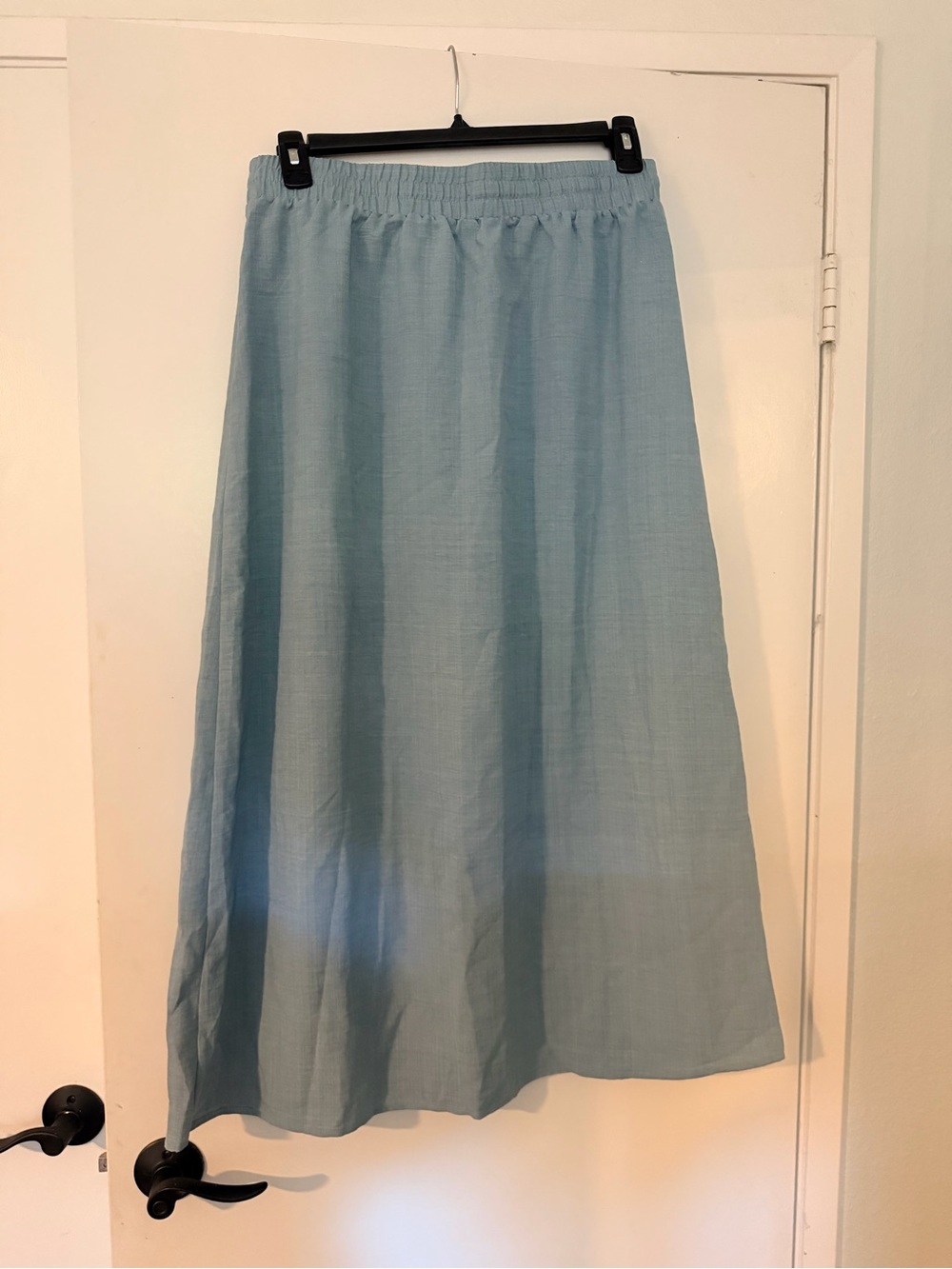 HALARA Light Blue Midi Skirt with Elastic Drawstring Waist - Picture 3 of 3